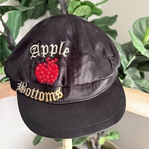 Vintage Apple Bottoms Black Cap Y2K bling with Red Apple Logo